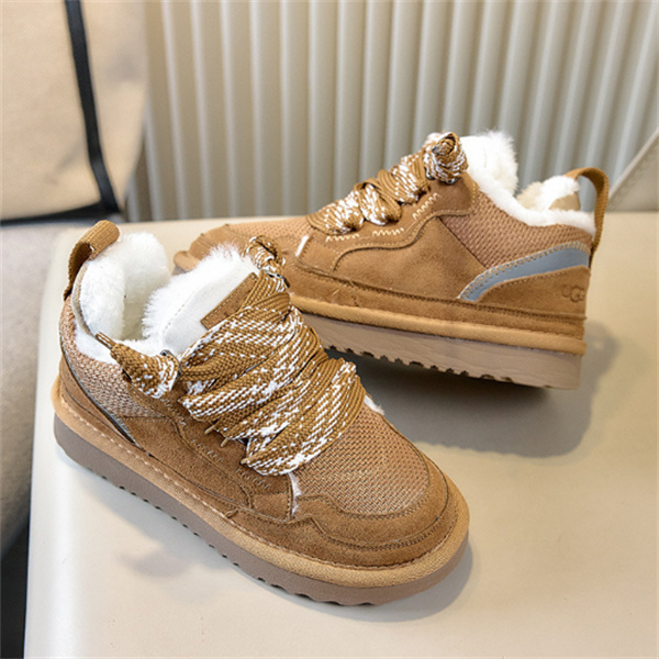 Fashion Luxury Winter snow Boot Designer Australian Platform For Leather Warm Ankle Fur Booties Boots Kids shoes with Anti-slip soft sole - view 6