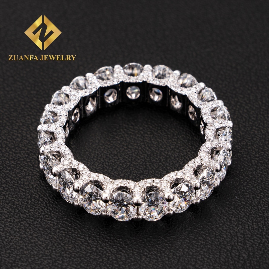 Unique Elegant Fire Jewelry 18k Solid Gold Luxury Bridal Wedding Jewelry Oval 30 Points Lab Grown Diamond Engagement Band Ring - view 4
