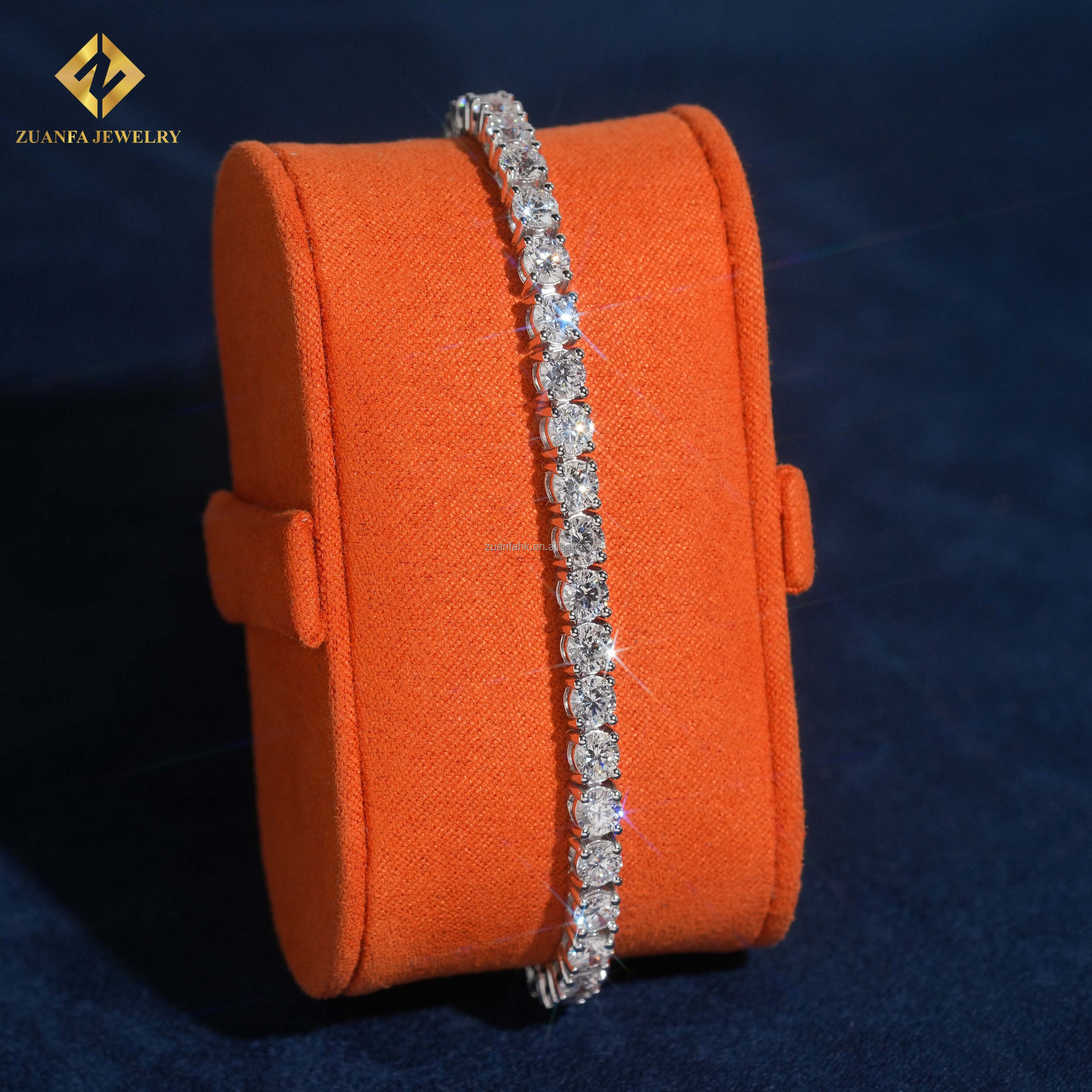 Luxury Classic Unisex White Gold 3mm 4mm Sterling Silver S925 Hip Hop Lab Grown Diamond Tennis Bracelet With IGI Certificate - view 4