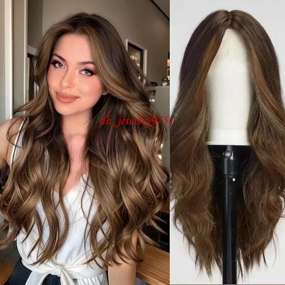 European And American Women Fashion Lace Wig Matte Green Wavy Curly Hair Synthetic High-temperature Fiber Fashion Wig - view 3