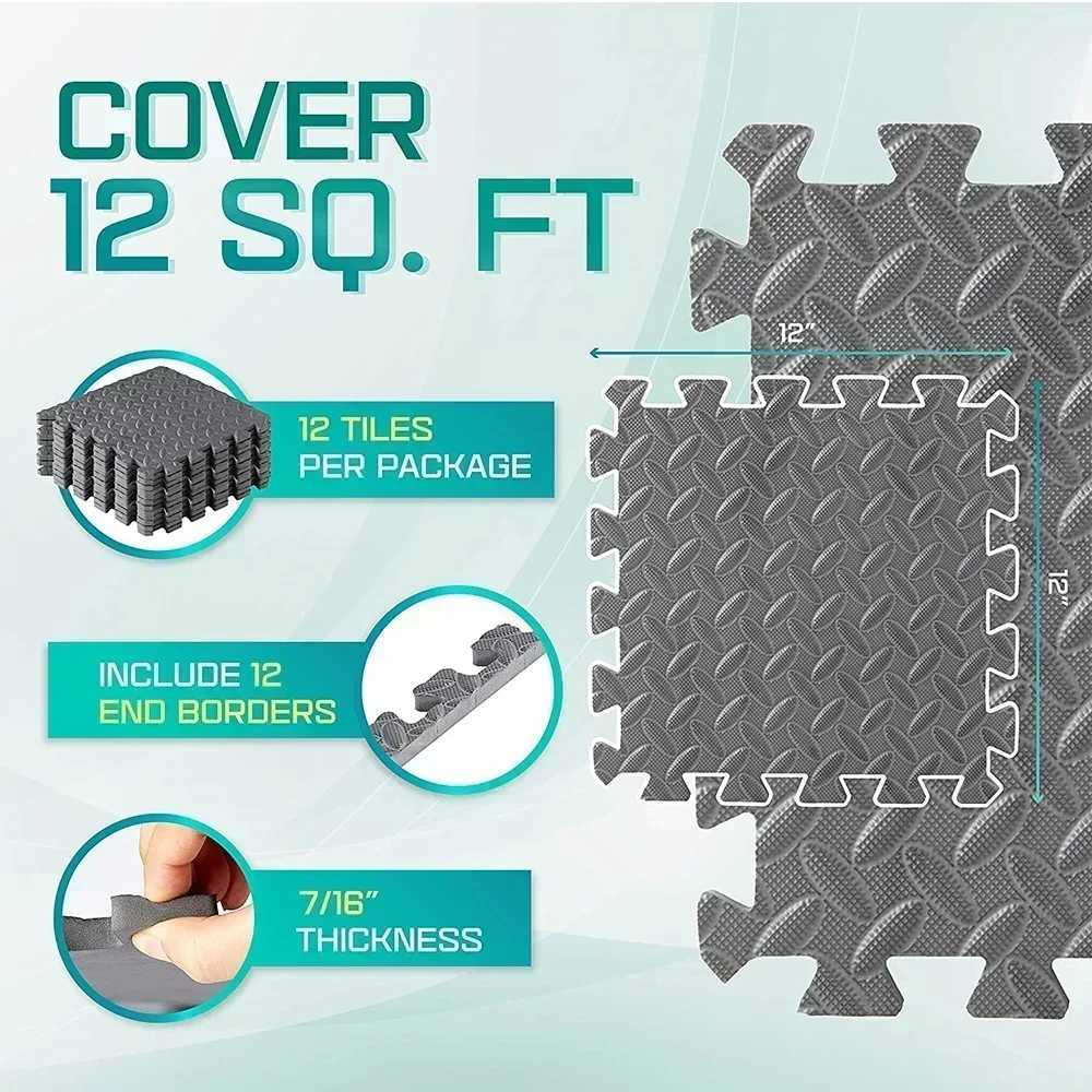 4~20Pcs Puzzle Fitness Mat Eva Interlocking Foam Floor Tiles for Home Gym Home Gym Equipment Mat Non-Slip Floor Mat for Kids X260808 - view 3