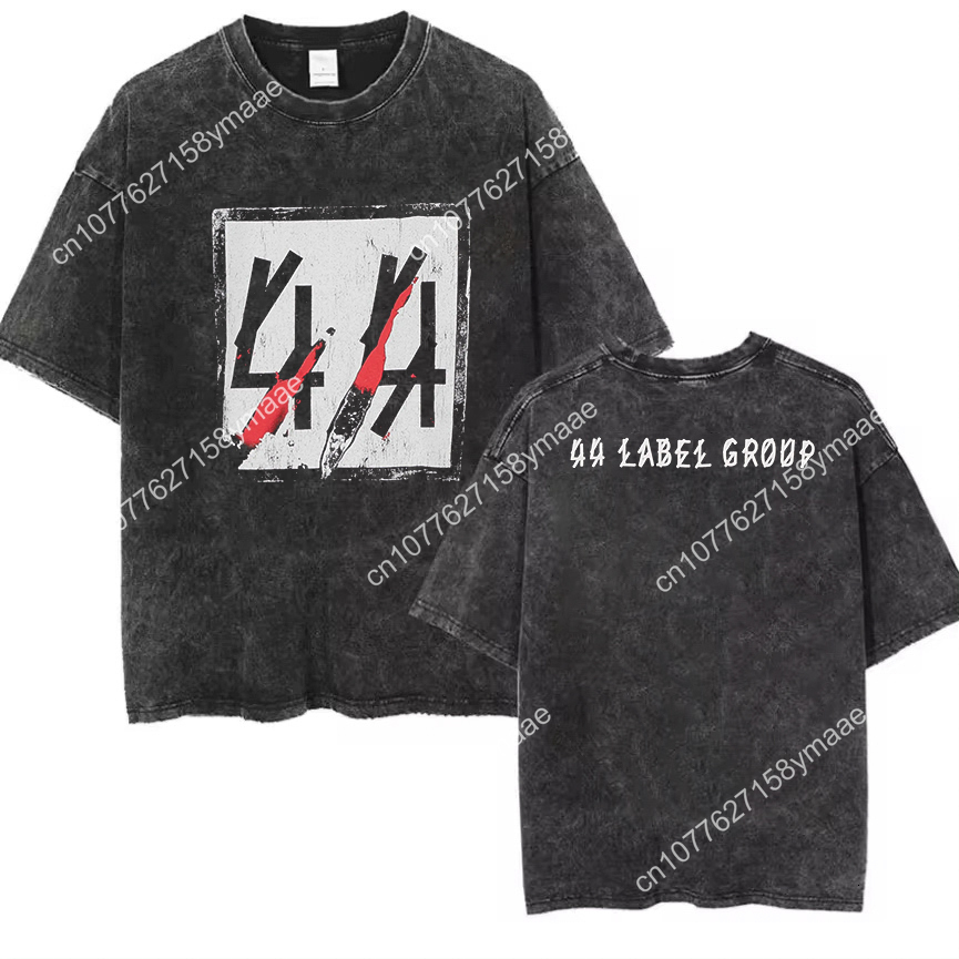 44 LABEL GROUP Cotton Trendy Vintage Tshirt Washed Tee Mens Women Hip Hop Letter Print Quality Top Streetwear Oversized Casual - view 3