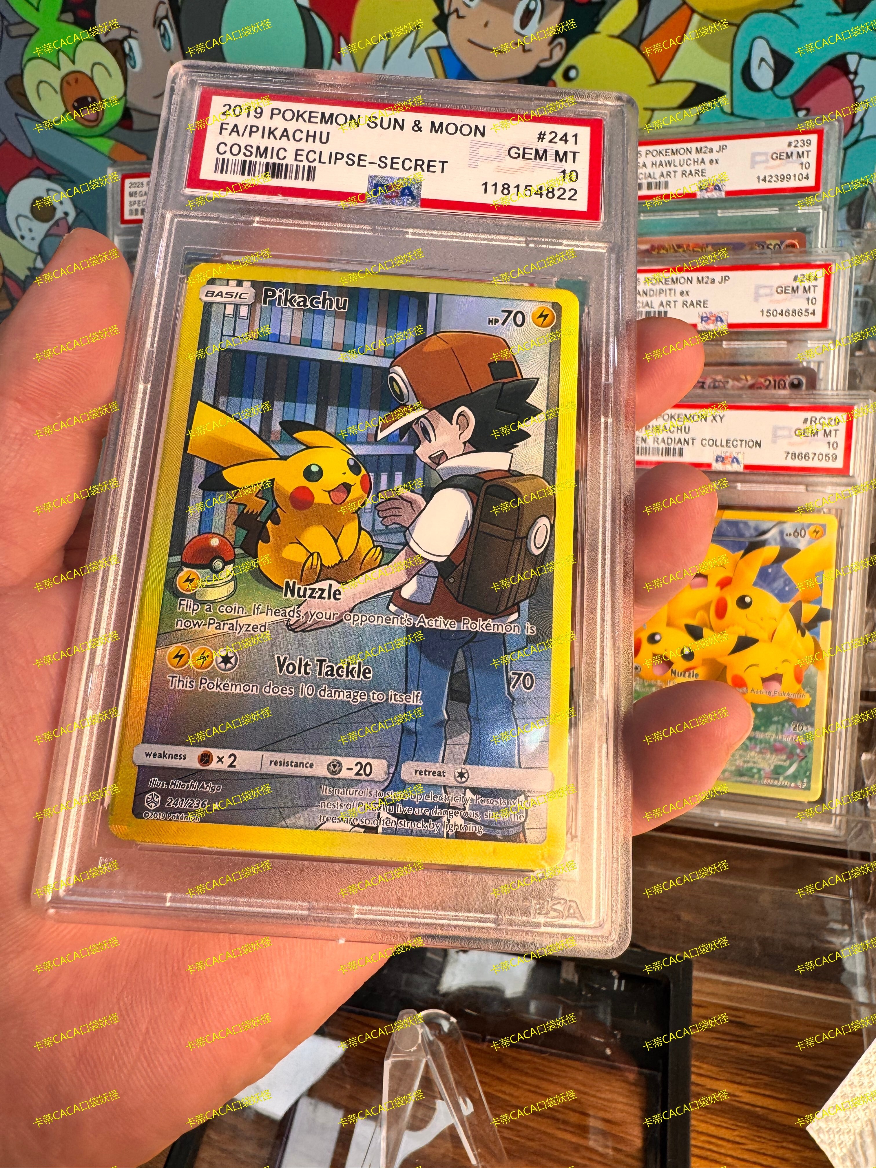 Pokemon Ptcg Sun & Moon Universe Eclipse Ash Pikachu Psa 10-Point Score Full Image Rare Graded Flash Card - view 4