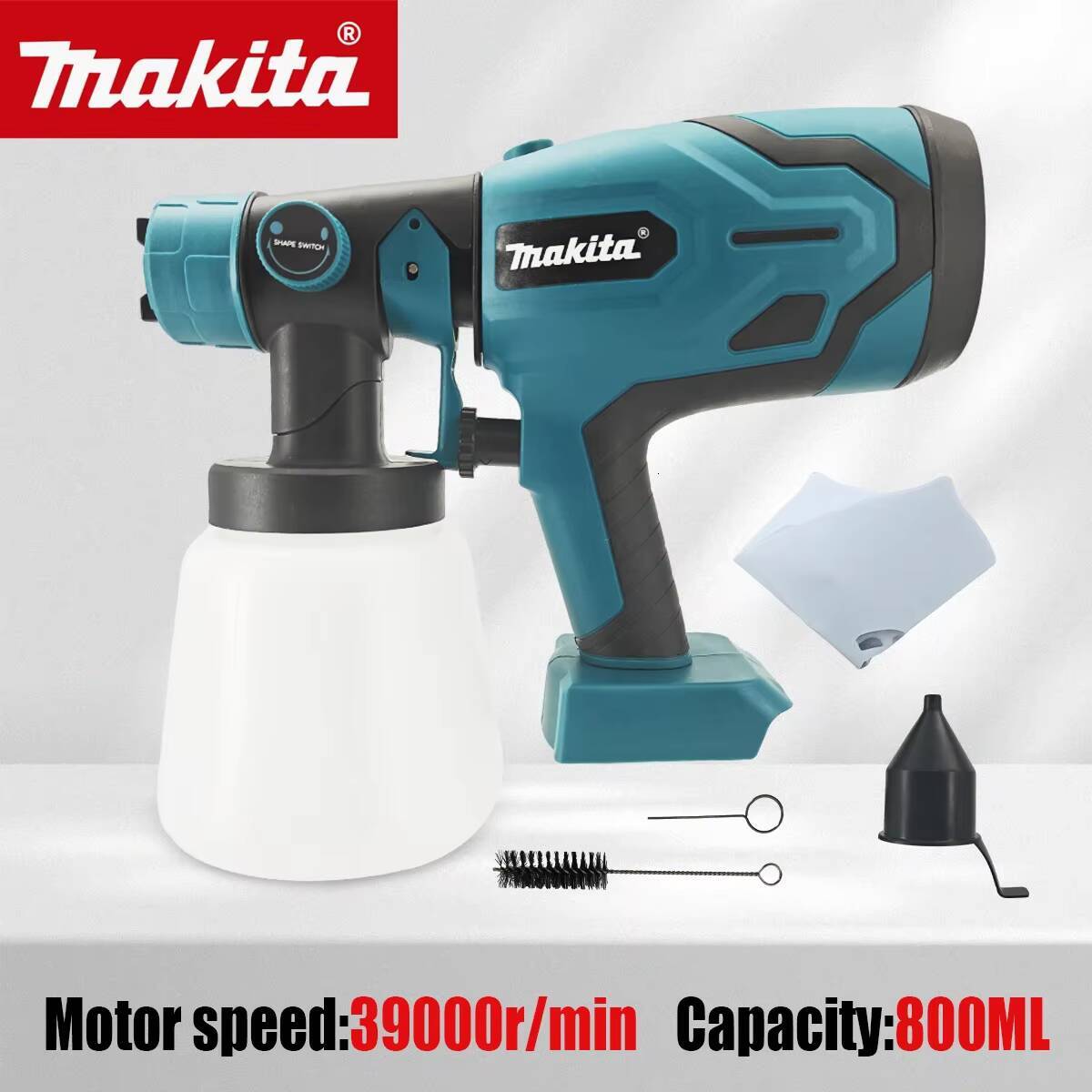 Makita 800ML Electric Spray Gun High Power Paint Sprayer for Auto And Household Use - Efficient Spraying Tool W260808 - view 1
