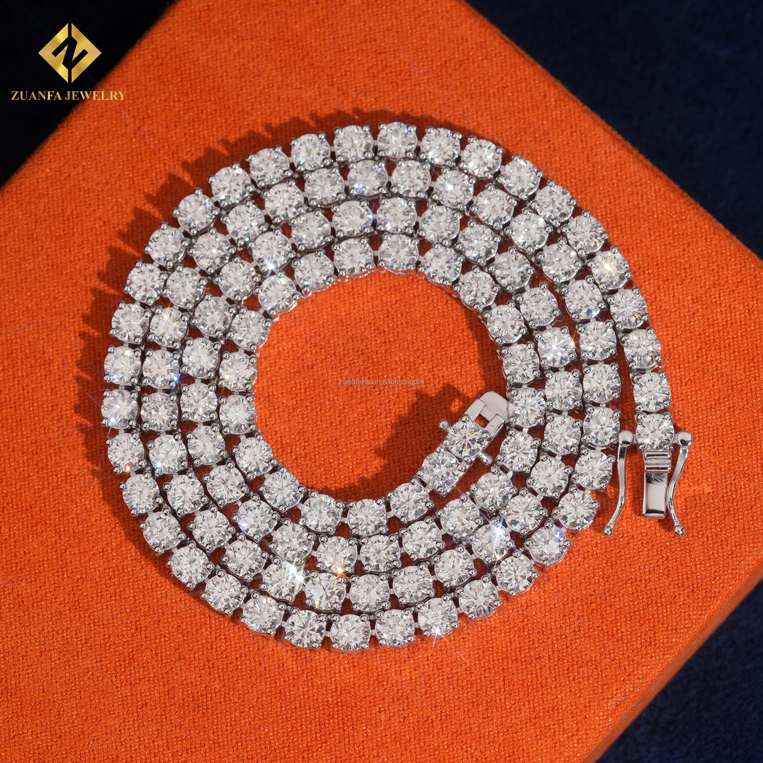 Luxury Classic Unisex White Gold 3mm 4mm Sterling Silver S925 Hip Hop Lab Grown Diamond Tennis Bracelet With IGI Certificate - view 3