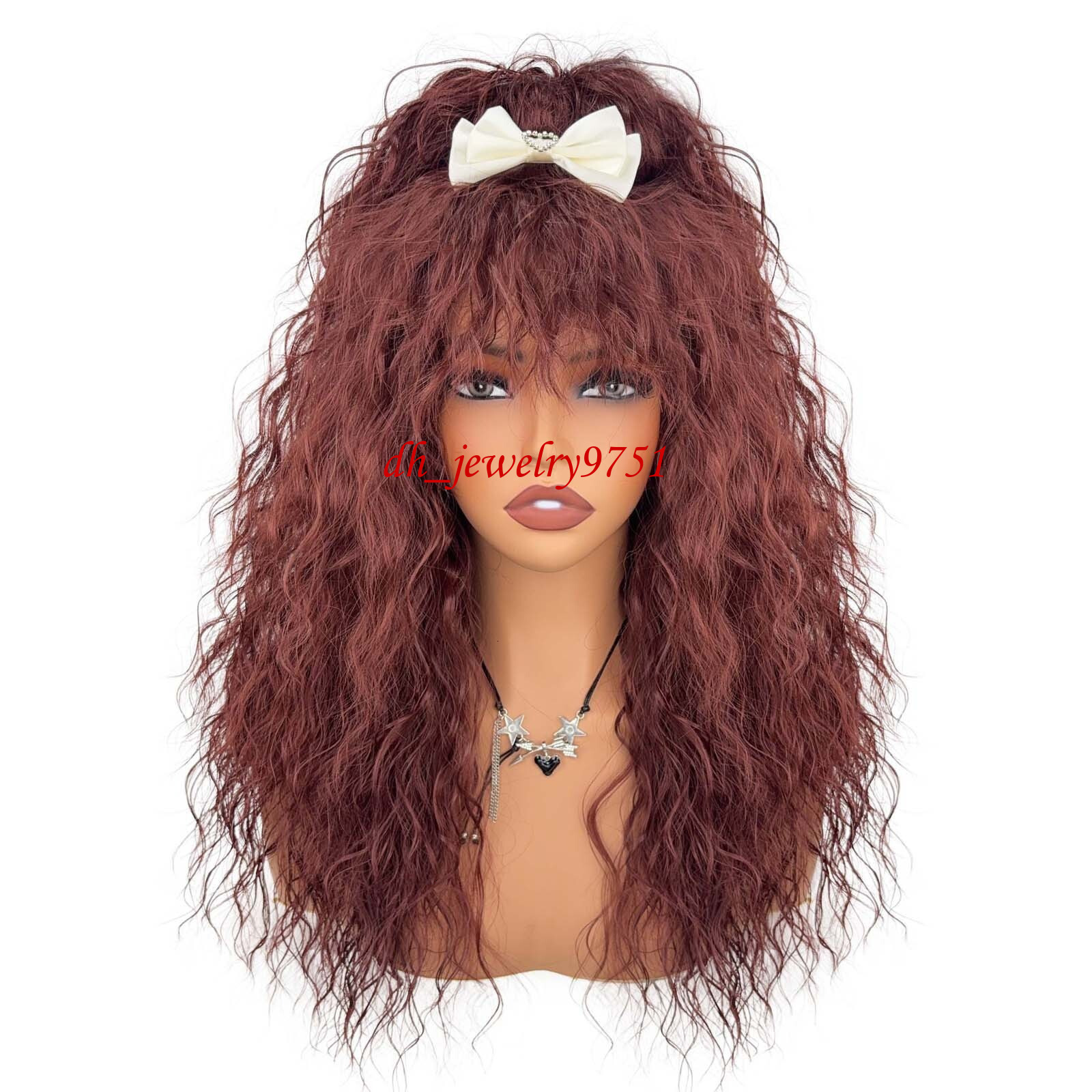 2026 Lace Wig High-temperature Fiber Wool Curl Micro-curl Fluffy Long Curly Hair With Bangs Women's European And American Wig - view 5