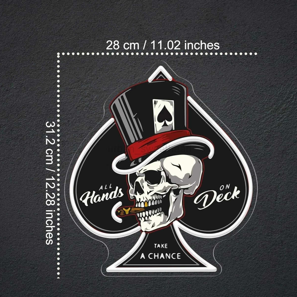 Skull Ace of Spades Neon Signs Dimmable LED Poker Neon Light USB for Game Room Home Bar Man Cave Wall Decor Cool Gifts for Men X260808 - view 3