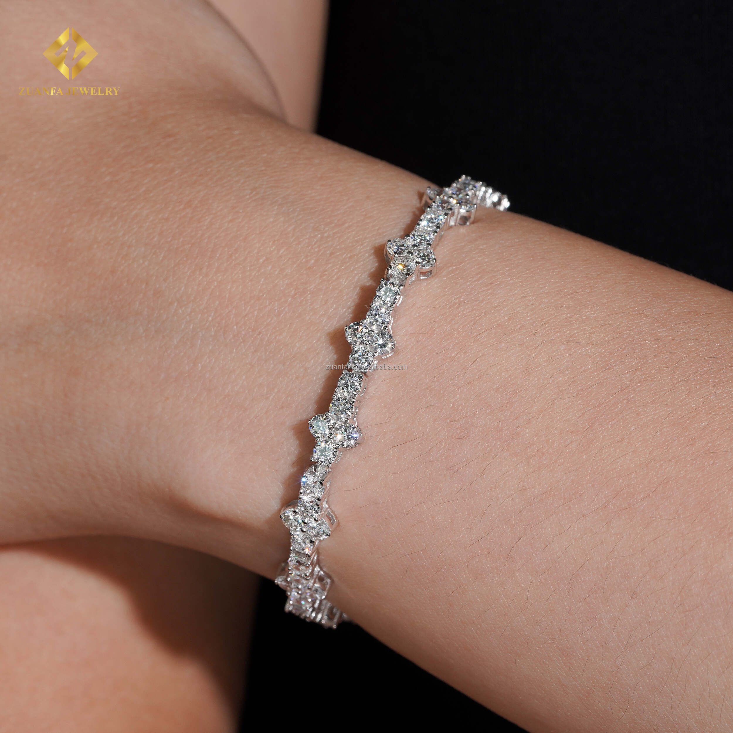 Luxury Wedding 3mm Tennis Bracelet Sterling Silver S925 Hip Hop Lab Grown Diamond Cluster Bracelet With IGI Certificate - view 3
