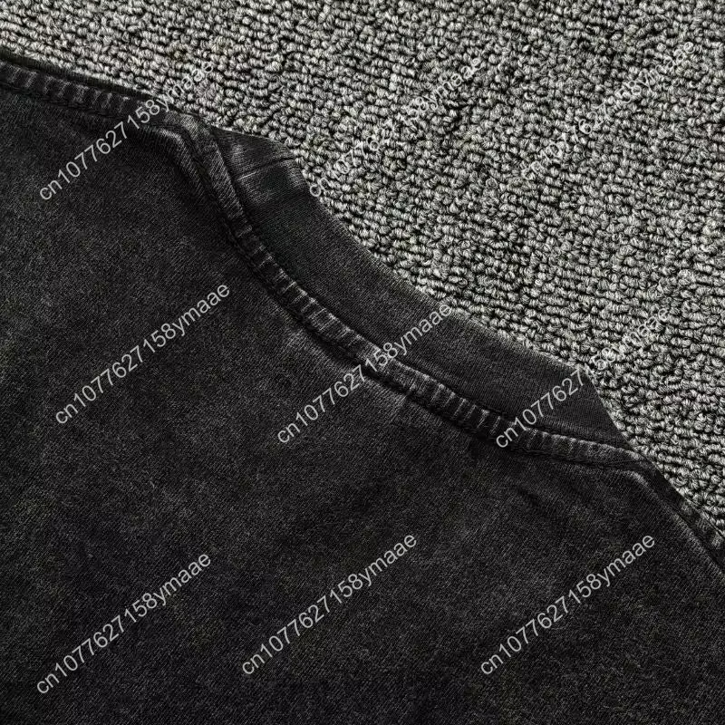 44 LABEL GROUP Cotton Trendy Vintage Tshirt Washed Tee Mens Women Hip Hop Letter Print Quality Top Streetwear Oversized Casual - view 5