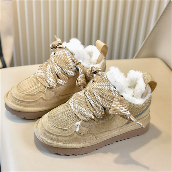 Fashion Luxury Winter snow Boot Designer Australian Platform For Leather Warm Ankle Fur Booties Boots Kids shoes with Anti-slip soft sole - view 4