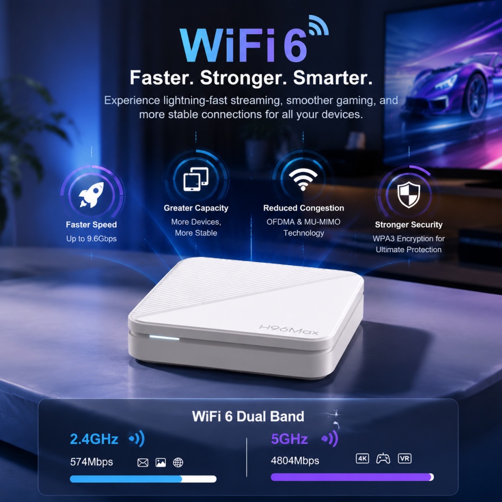 H96 MAX 3518B Android 14 ATVOS Rockchip rk3518 Quad Core TV Box Dual Wifi6 BT5.0 BT Voice Media Player Set Top Box