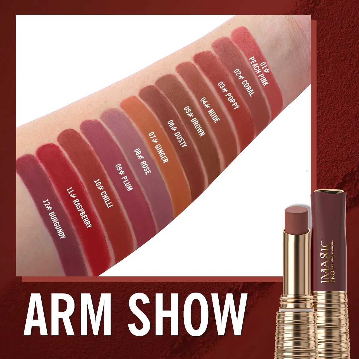 Lipstick IMAGIC Lipstick Matte No-stick Long Lasting Waterproof Lip Stick Smudge-free Classic Highly Pigmented Lip Tint Makeup N260808 - view 7