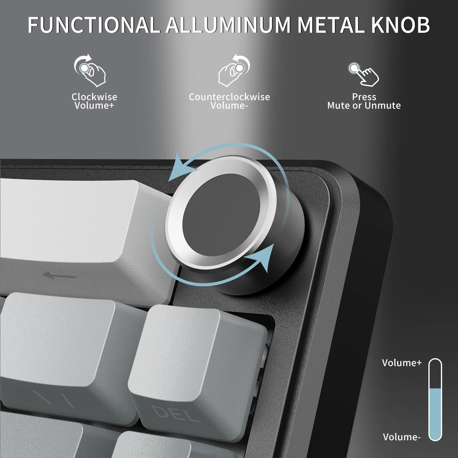 ATTACK SHARK X66 65 Wireless Mechanical Keyboard with Knob 66 Keys Tri Mode Gasket Swap RGB Gaming 60 Percent PBT 260807 - view 3