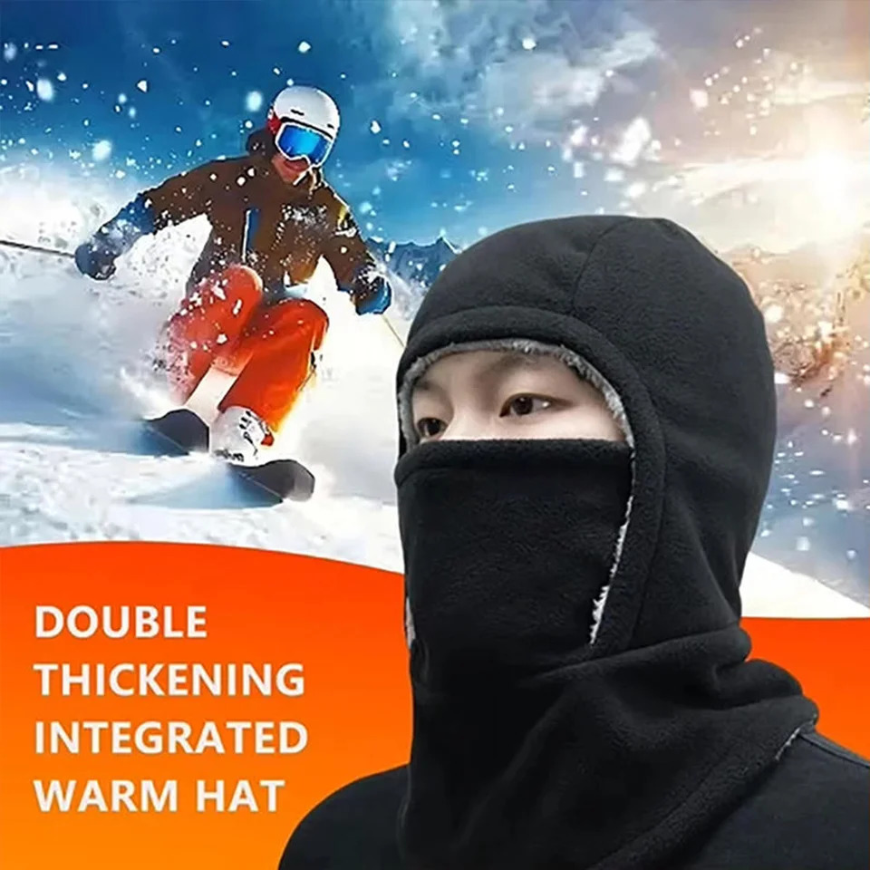 Fleece Balaclava Cycling Cap Cold-proof Windproof Warm Hood and Hat Thicken Thermal Ski Windproof Cap Women Men 260807 - view 5