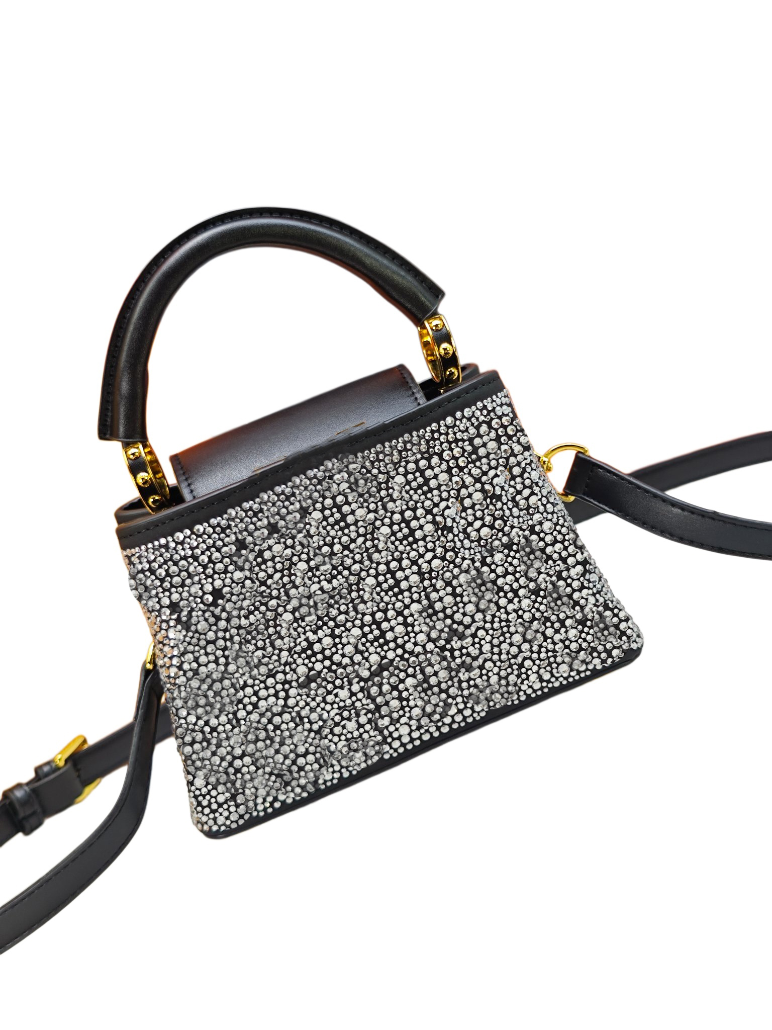 Lussuosa Pochette In Pelle Di Vacchetta Arricchita Da Accenti Scintillanti - Ideale Per Occasioni Speciali-image