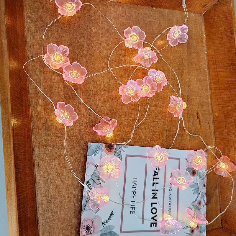30LEDS Cherry Blossom Light Fairy String Night Lights Pink Flower String Lamps Battery Power For Christmas Garland DecorationN260810 - view 7