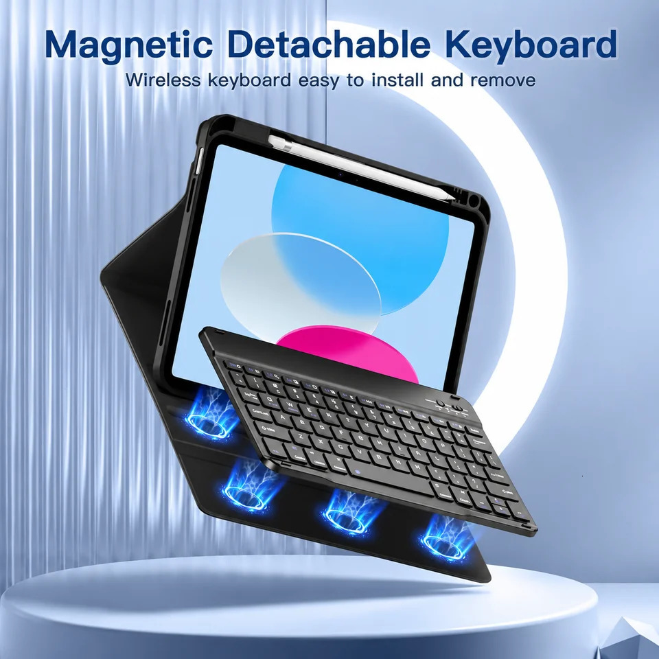 Case for iPad Air 11 4 5 10th 109 11th Detachable Wireless Bluetooth Keyboard 7th 8th 9th 102 Cover Support Charging 260808 - view 3