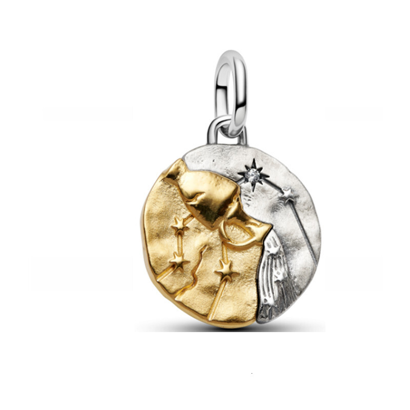 2026 NEW 925 Sterling Silver Zodiac Coin Dangle Charms Fit ME bracelet Necklace DIY for women Gift Fine jewelry wholesale - view 4