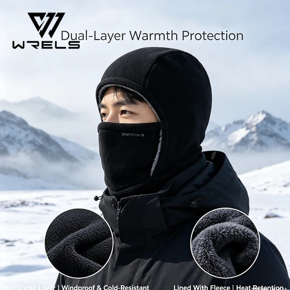 Fleece Balaclava Cycling Cap Cold-proof Windproof Warm Hood and Hat Thicken Thermal Ski Windproof Cap Women Men 260807 - view 3