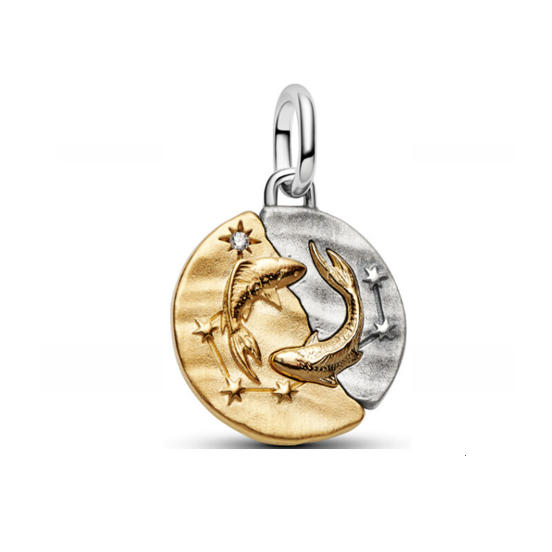 2026 NEW 925 Sterling Silver Zodiac Coin Dangle Charms Fit ME bracelet Necklace DIY for women Gift Fine jewelry wholesale - view 3