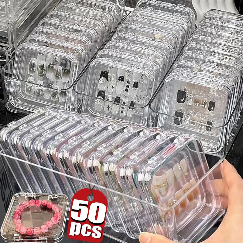 501Pcs Press-on Nail Storage Box Acrylic Transparent Container Jewelry Earring Rings Bracelet Boxes Nail Display Packaging Case 260810