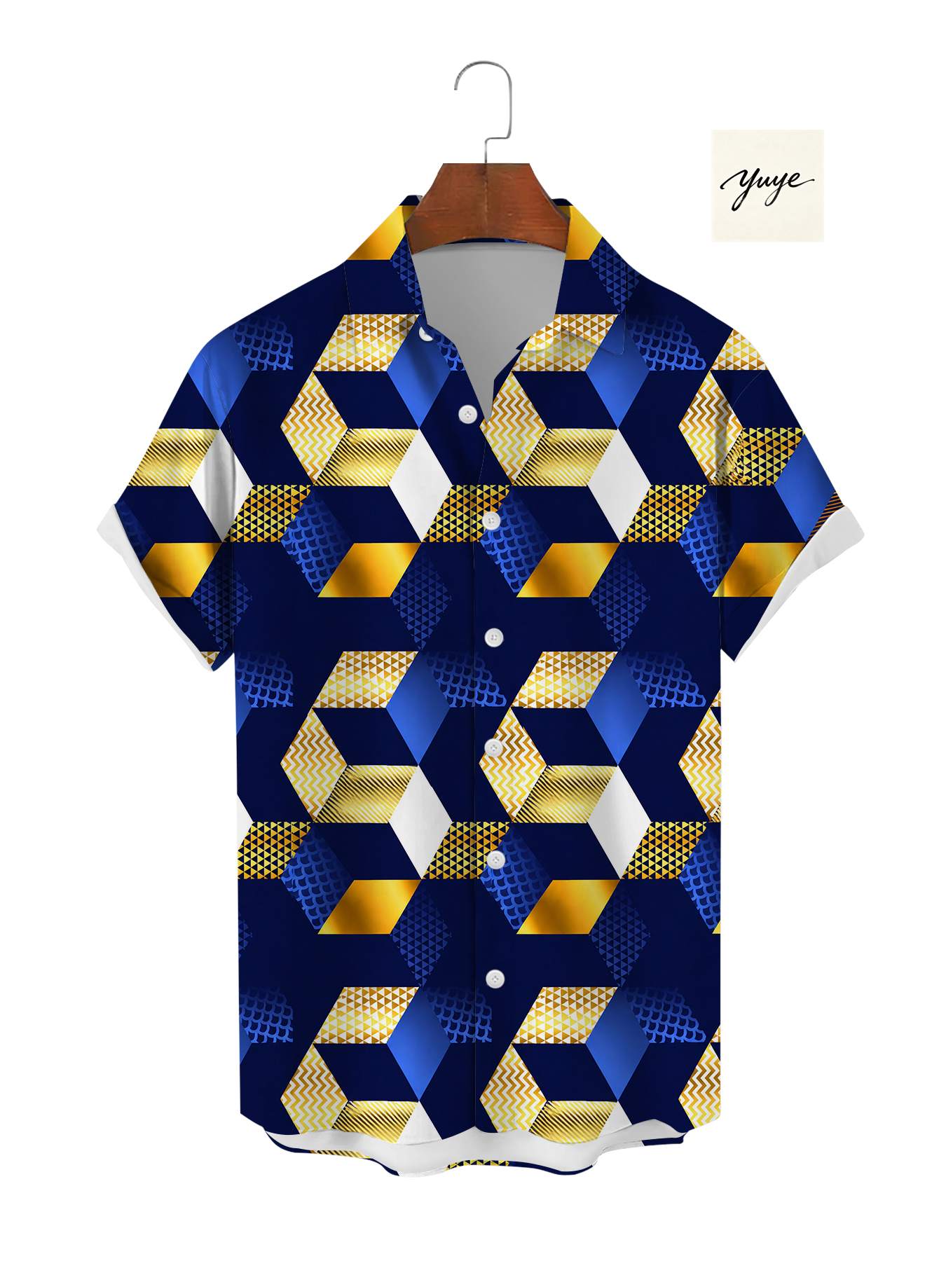 Men's Graphic Short Sleeve Shirt Novelty 3D Print Wolf Floral Geometric Pattern Casual Streetwear Button Down Shirt for Men - view 7