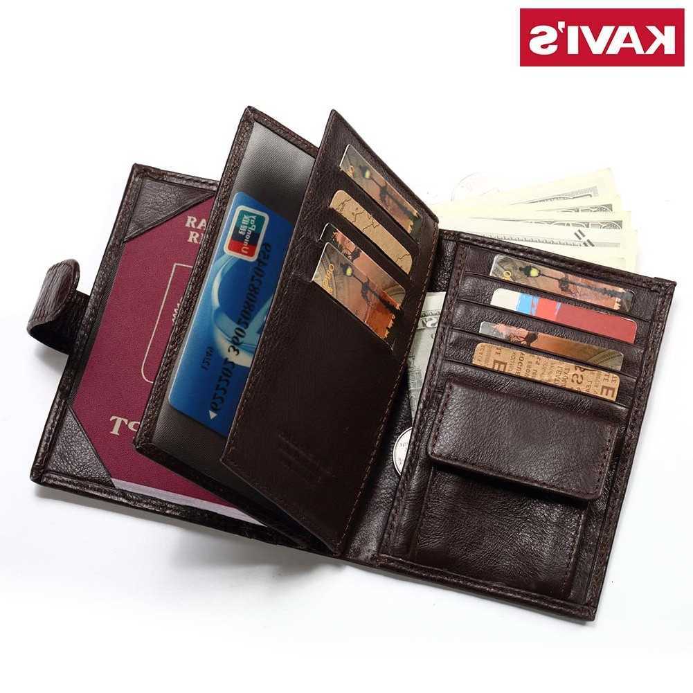 Uomo Kavis Portafoglio In Vera Pelle Porta Passaporto Portamonete Magic Walet Portfolio Uomo Portomonee Mini Vallet Porta Passaporto H260810-image