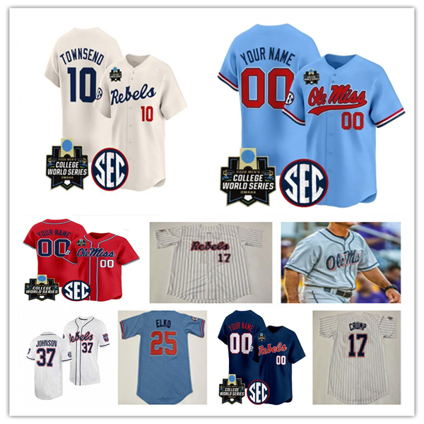 Maglia Da Baseball Ole Miss Rebels College Tristan Bissetta Dom Decker Austin F…