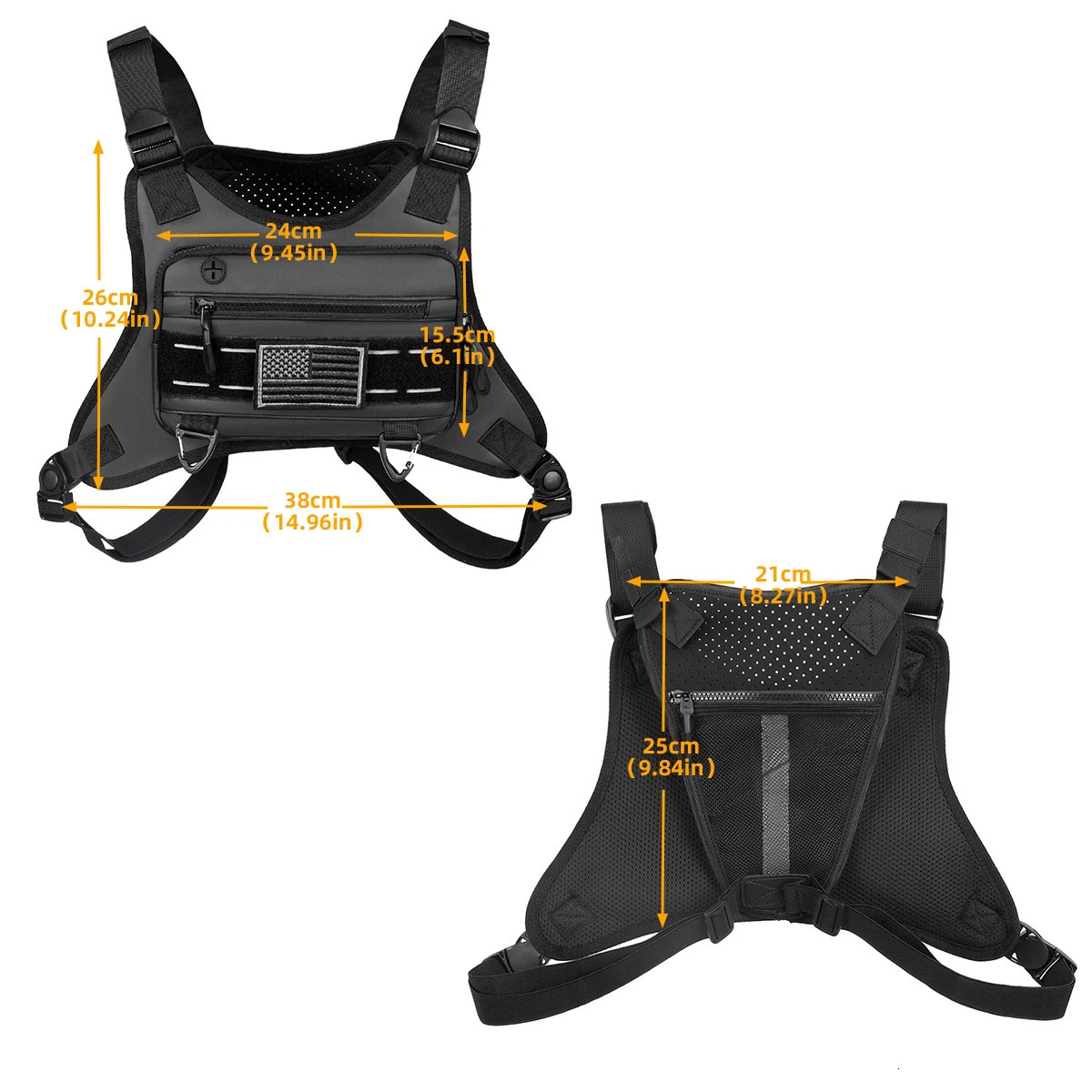 Sports Chest Bag For Men Water Resistant Lightweight Front Running Vest Bag With Built-In Phone Holder Extra Storage 260810 - view 5