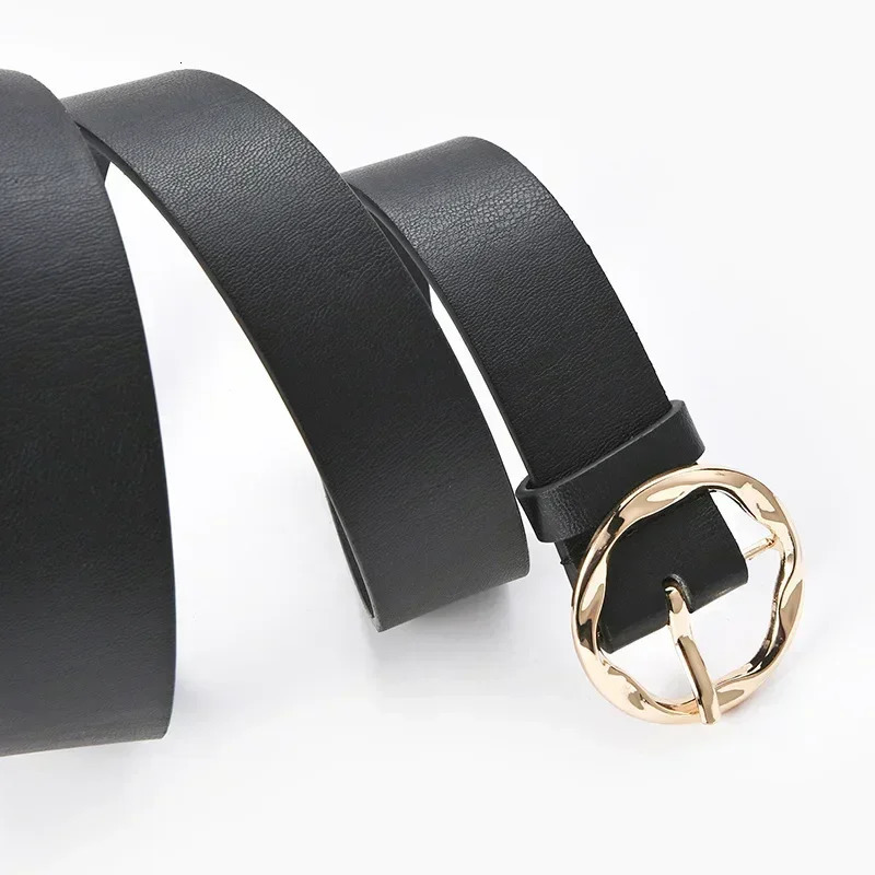 Women Leopard Snake Zebra Pattern Snakeskin Cos Skin Cricle Pin Golden Buckle Belts for Dress Jeans Suits 260808 - view 7