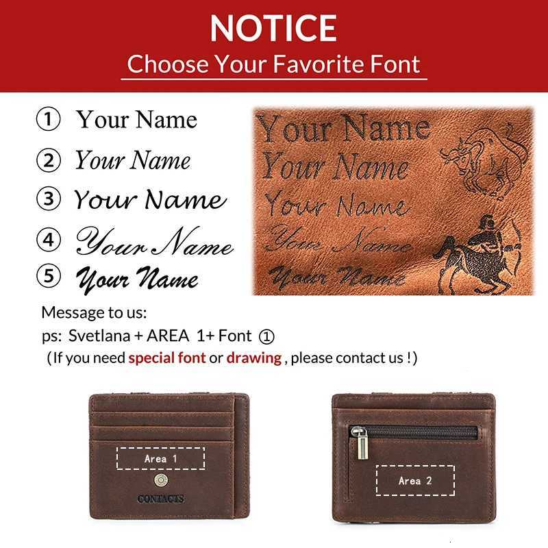 Magic CONTACT'S Genuine Wallets Leather for Men Slim Card Holders Coin Purse Money Clip Male Pocket Wallet Mini Wallet Men's Bag H260810 - view 7