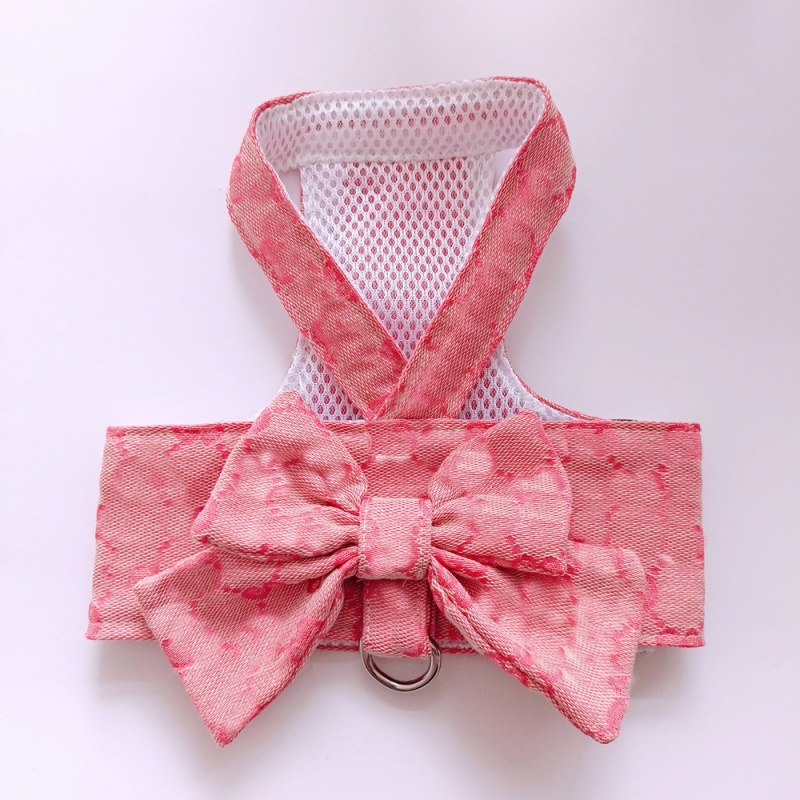 Designer Dog Dress with Bow Tie Classic Letter Pattern Harness Dress for Small Dogs Cute Dog Pet Girl Puppy Summer Clothes for Yorkie Chihuahua Traini - view 7