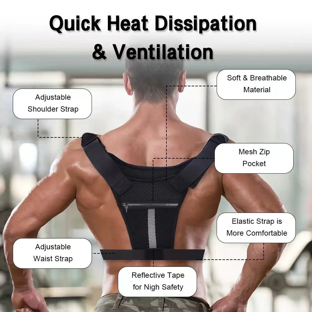 Sports Chest Bag For Men Water Resistant Lightweight Front Running Vest Bag With Built-In Phone Holder Extra Storage 260810 - view 6