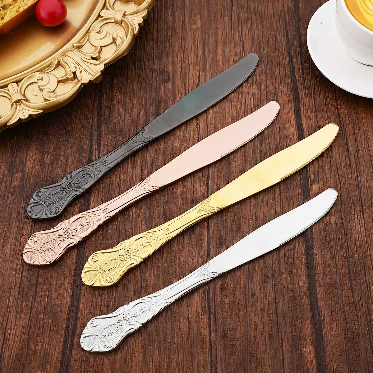 Dinnerware 20Pcs Royal Rose Gold Set Knife Cake Fork Spoon Cutlery Set Stainless Steel Silverware Kitchen Tableware Flatware N260810 - view 6