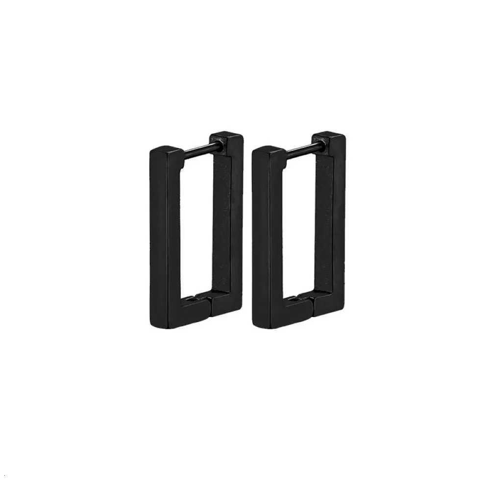 Stainss Punk Black Mtip Stys Steel Hoop Earrings For Men Wen U Shaped Square Hexagon Earrings Gothic Ear Jewelry N260810 - view 7