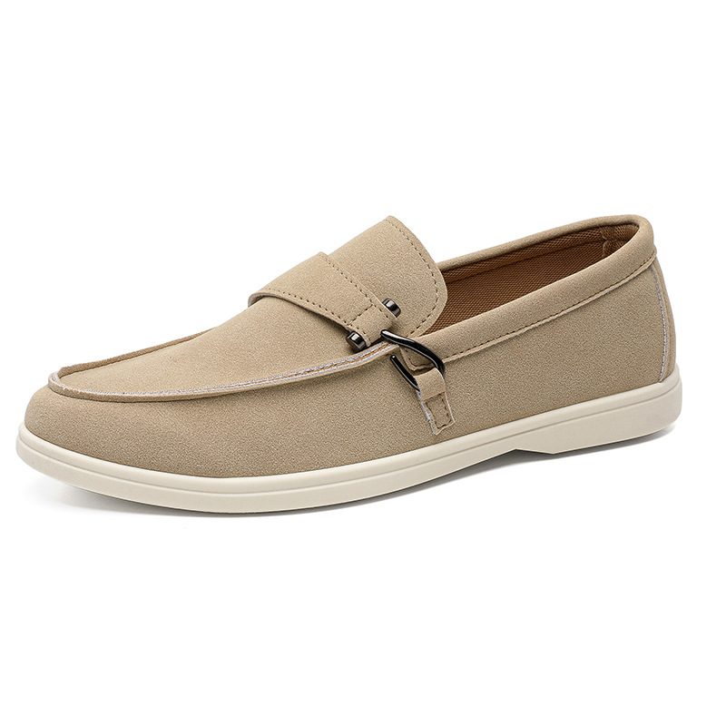 men casual loafers slip on suede shoes breathable soft sole daily commuter shoes fashion versatile flat shoes new design - view 8