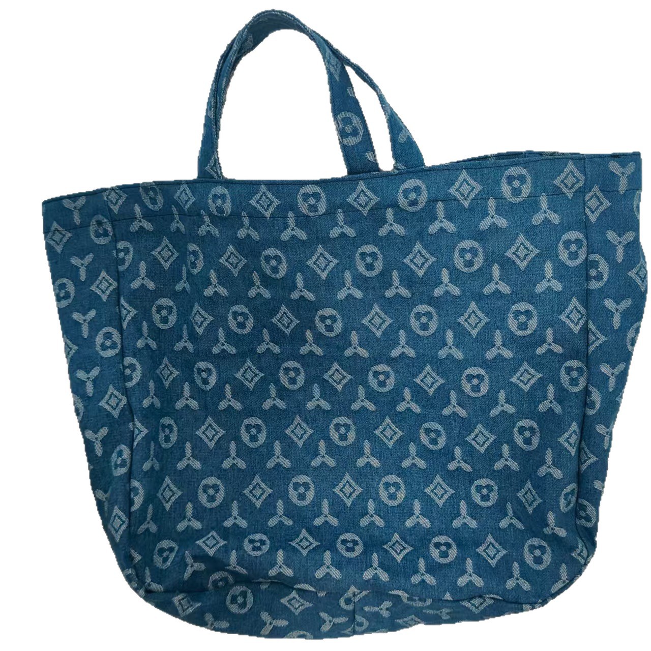 Designer Tote Bag 2026 New Denim Print Shoulder Tote for Women, Simple Chic Large Casual Underarm Bag, Spacious Commuter Handbag with Stylish Pattern - view 6