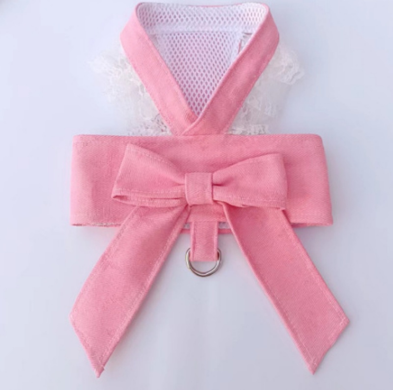 Designer Dog Dress with Bow Tie Classic Letter Pattern Harness Dress for Small Dogs Cute Dog Pet Girl Puppy Summer Clothes for Yorkie Chihuahua Traini - view 9