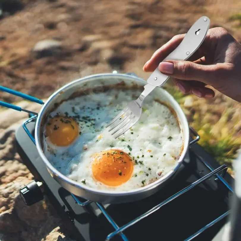 in1 Foldable Camping Utensil 4 Set Multi-Functional Knife Fork Spoon Bottle Opener for Outdoor Survival Sports Camping Hiking N260810 - view 7