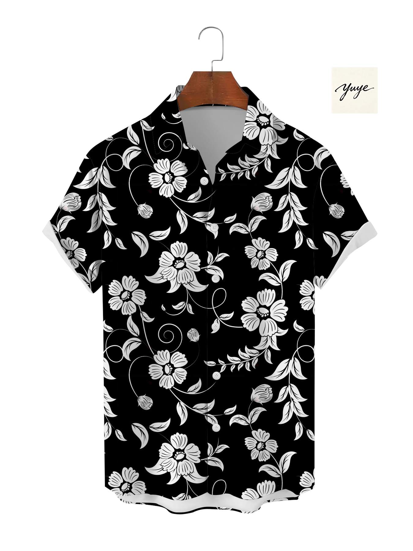 Men's Vintage Tropical Shirt Short Sleeve Retro Floral Pattern Casual Summer Vacation Cruise Button Up Shirt for Men - view 3