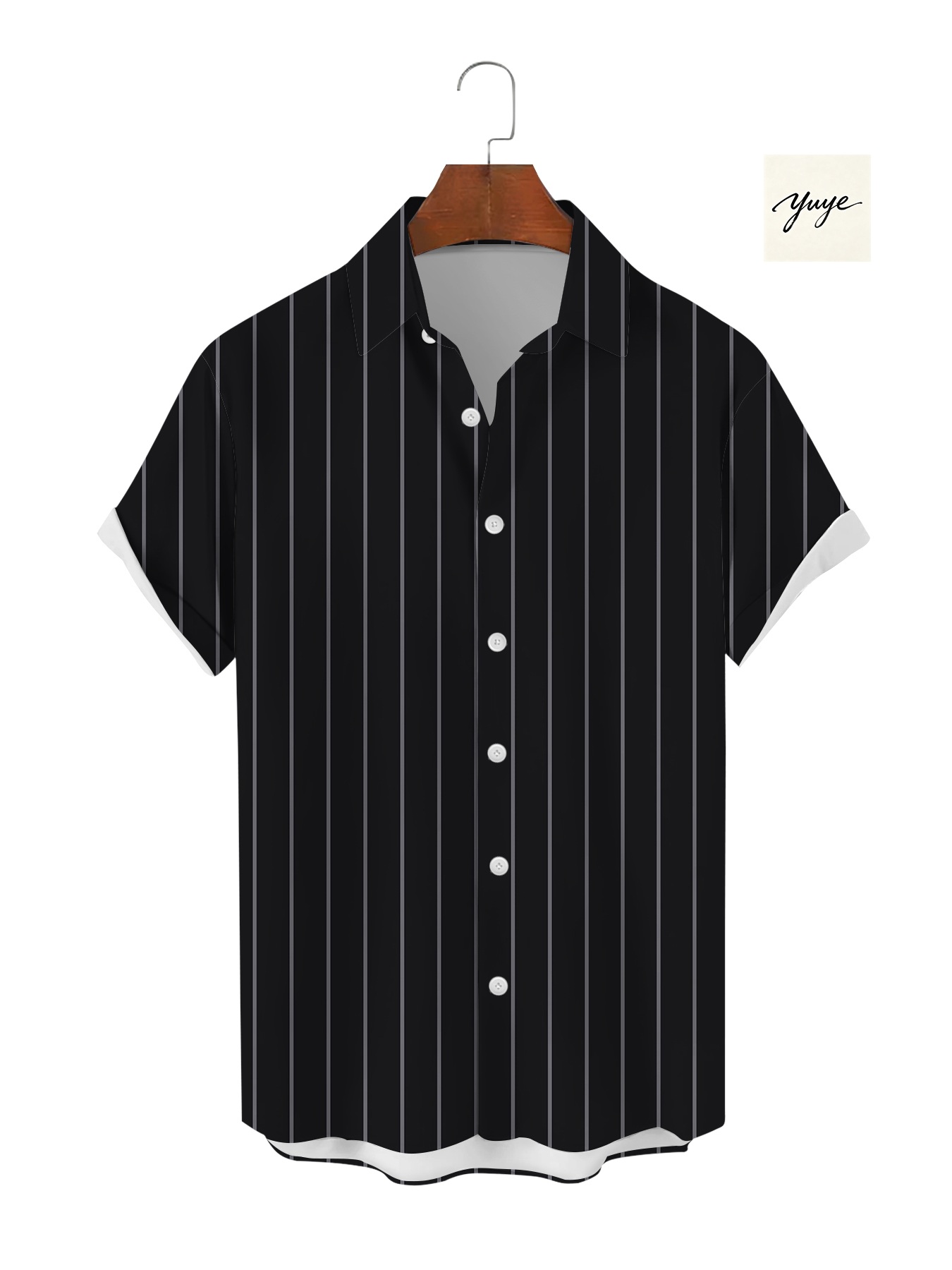 Men's Short Sleeve Shirt Casual Polka Dot Plaid Striped Geometric Print Button Down Summer Shirt for Men - view 9