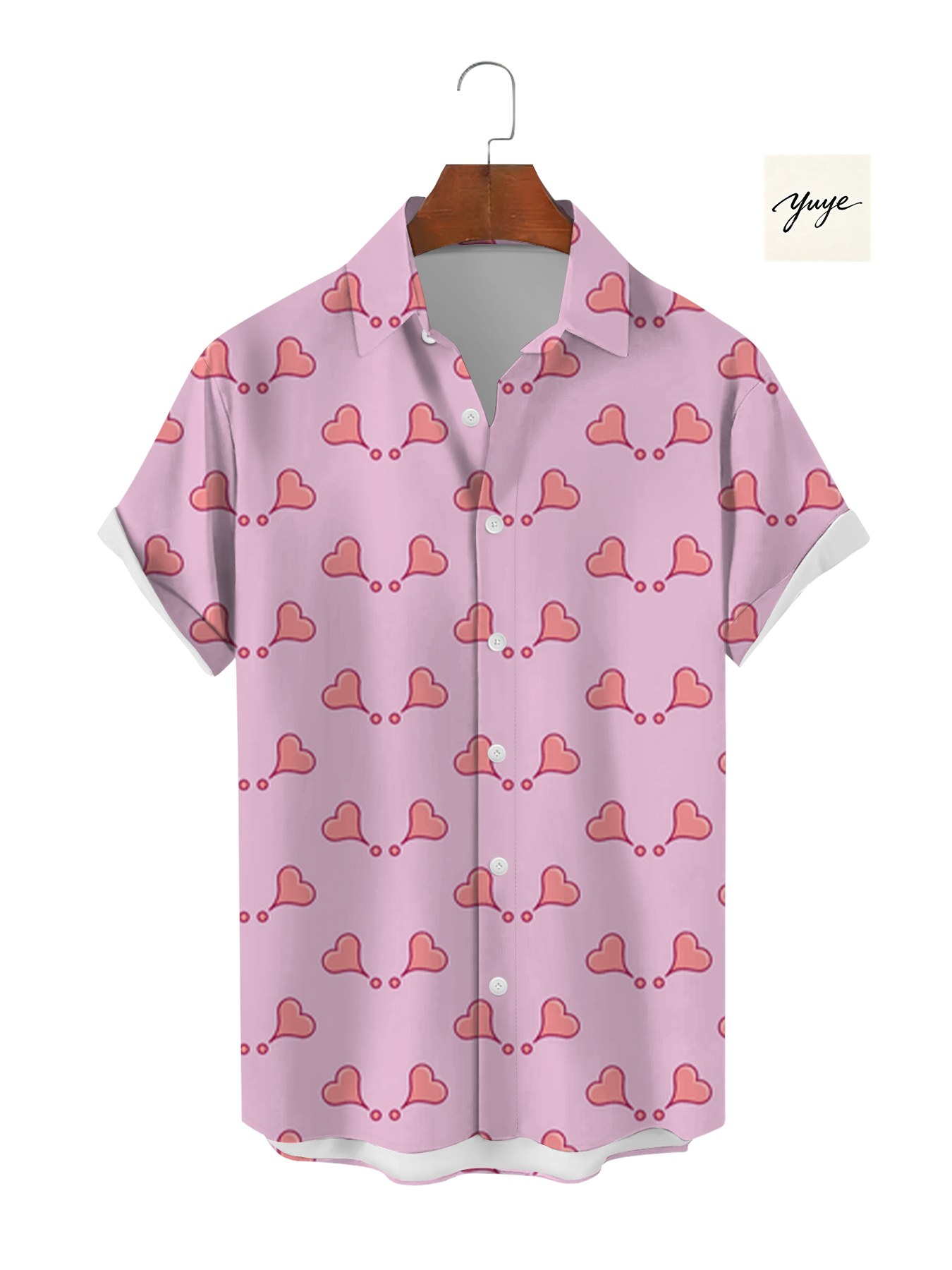 Men's Pink Hawaiian Shirt Short Sleeve Floral Flamingo Print Casual Summer Beach Vacation Button Down Shirt for Men - view 6