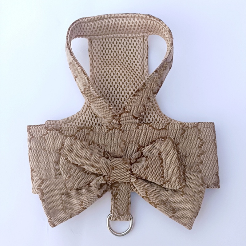 Designer Dog Dress with Bow Tie Classic Letter Pattern Harness Dress for Small Dogs Cute Dog Pet Girl Puppy Summer Clothes for Yorkie Chihuahua Traini - view 6