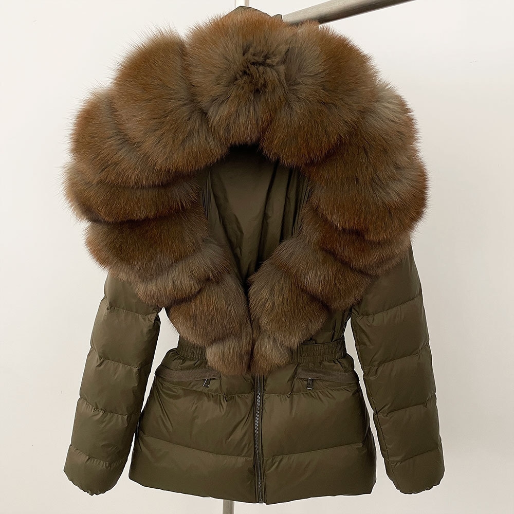 2027 New Arrival Short Women's Thickened Slim Fit Waist-Tight Fur Down Jacket with Real Fox Collar - view 5