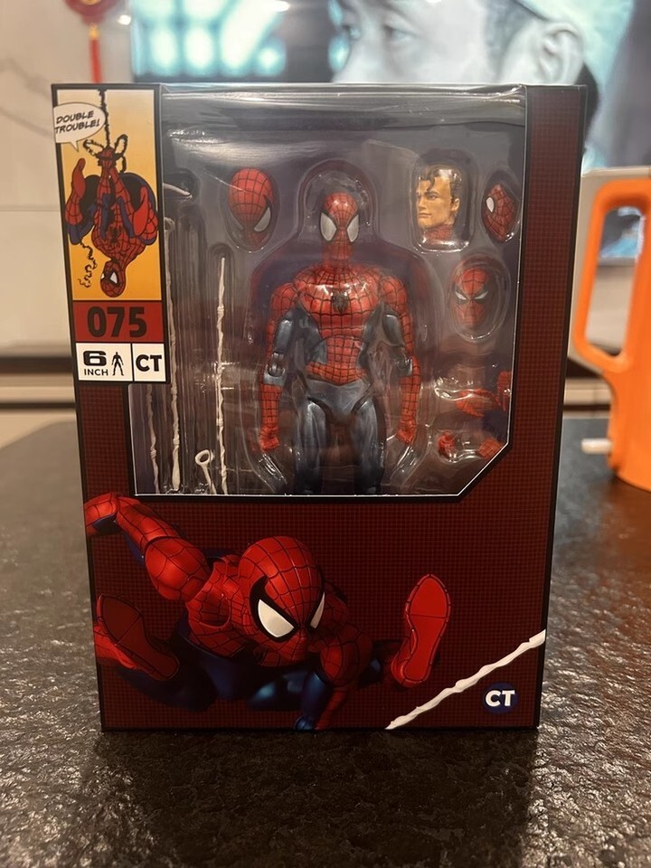 Hot CT SpiderMan 075 The Anazing Spiderman Comic Ver Mafex 185 Action Figure Figurine Model Toys Kids Gifts c3a - view 3