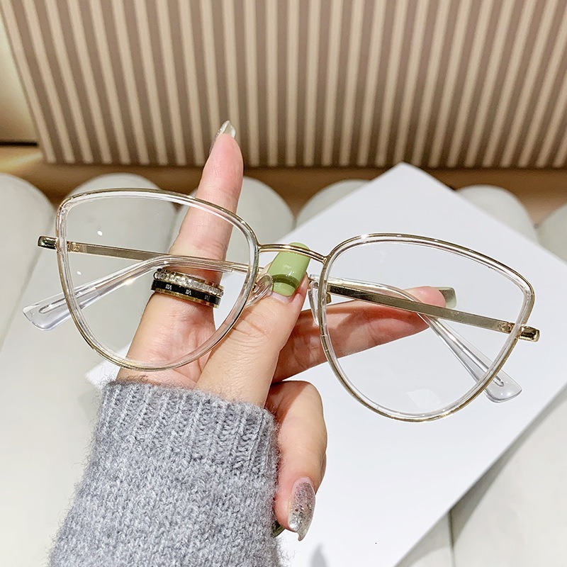 1pc Women's Cat Eye Glasses, Vintage Striped Full Frame, Lightweight Plastic, Non-Prescription, Stylish for Casual & Office Wear ddmysat - view 5