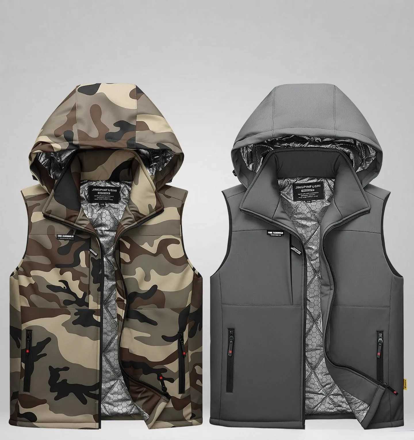 Winter Work Men's Vest Graphene Thermal Heated Jacket Thick Cotton Lined Camo Sleeveless Coat Durable Outdoor ProtectionT260810 - view 4
