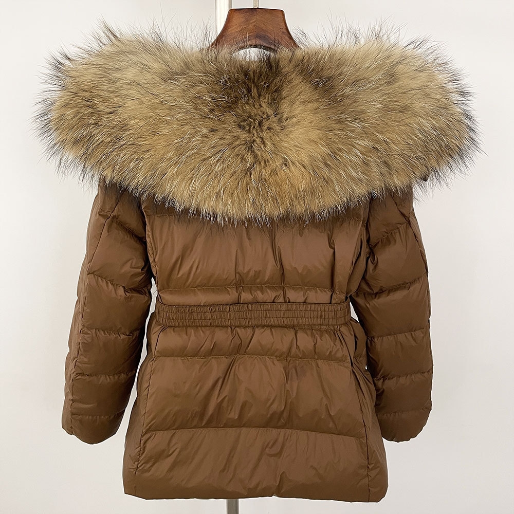 2027 New Arrival Short Women's Thickened Slim Fit Waist-Tight Fur Down Jacket with Real Fox Collar - view 7