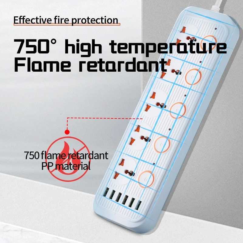 Universal 3000W Power Strip Socket US EU UK AU KR Plug 4 6 Outlet with USB Separate Switch overload Protection Extension Socket X260810 - view 6