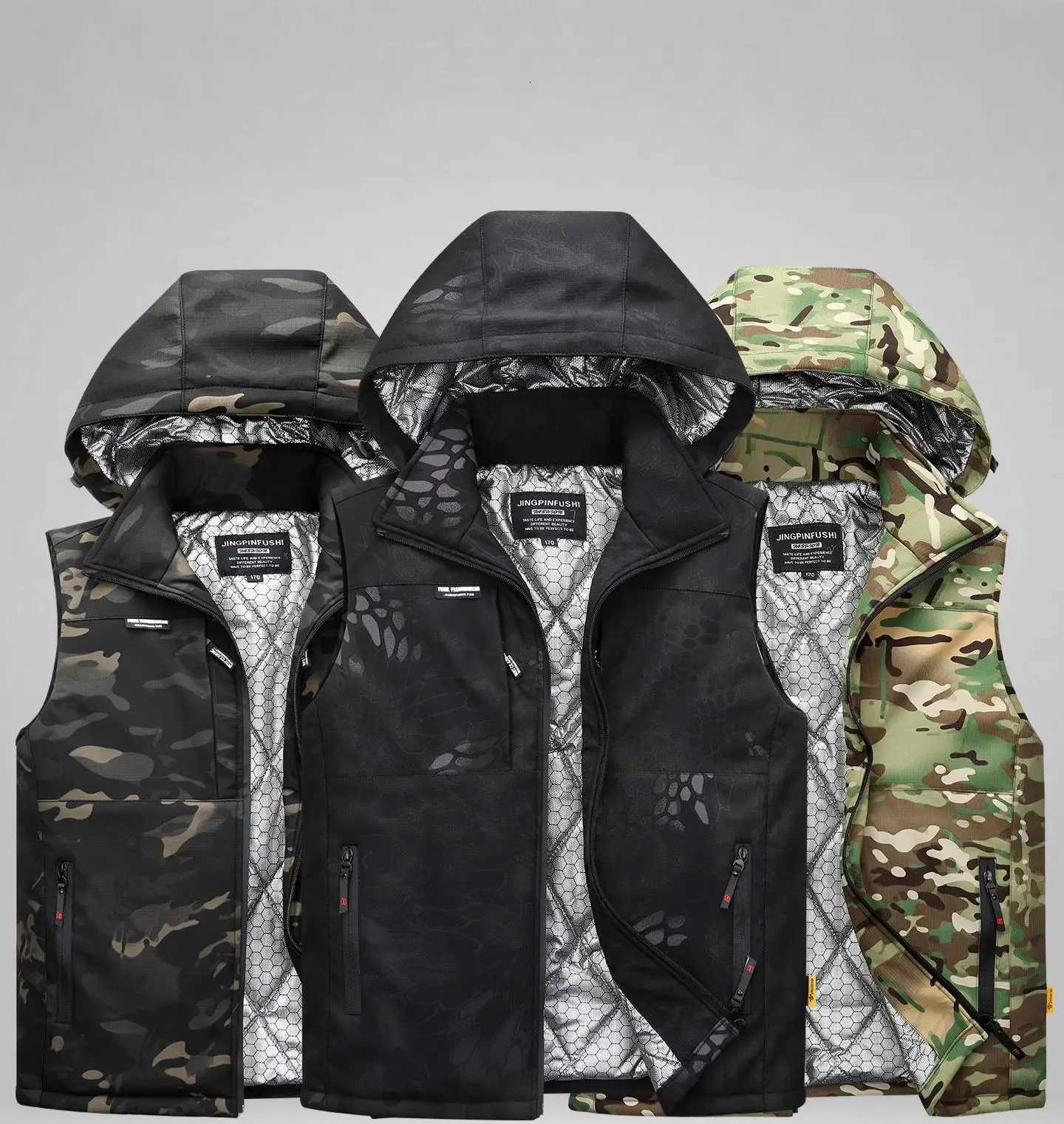Winter Work Men's Vest Graphene Thermal Heated Jacket Thick Cotton Lined Camo Sleeveless Coat Durable Outdoor ProtectionT260810 - view 3